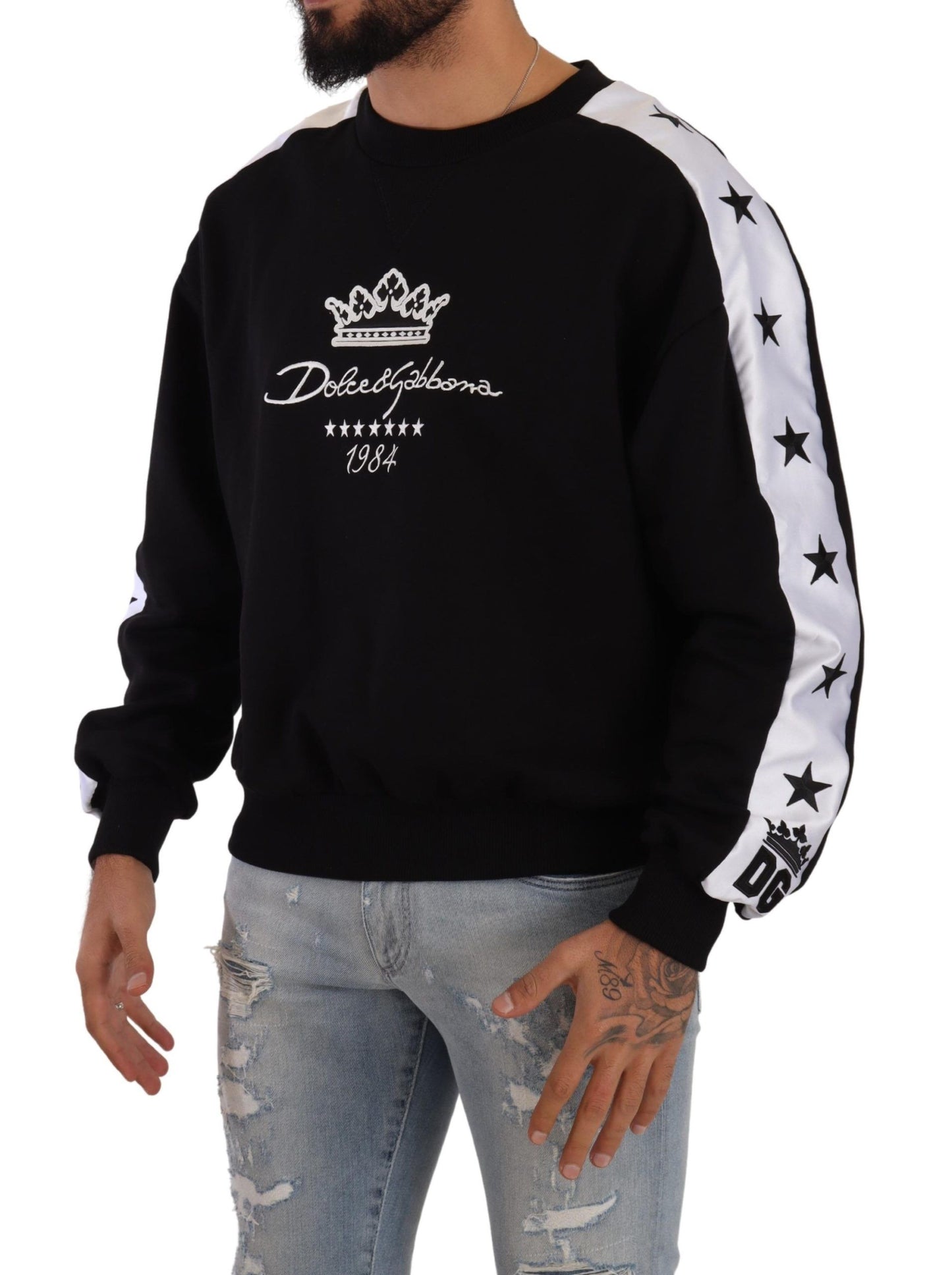 Dolce &amp; Gabbana Elegant Crown 1984 Crew Neck -neulepusero