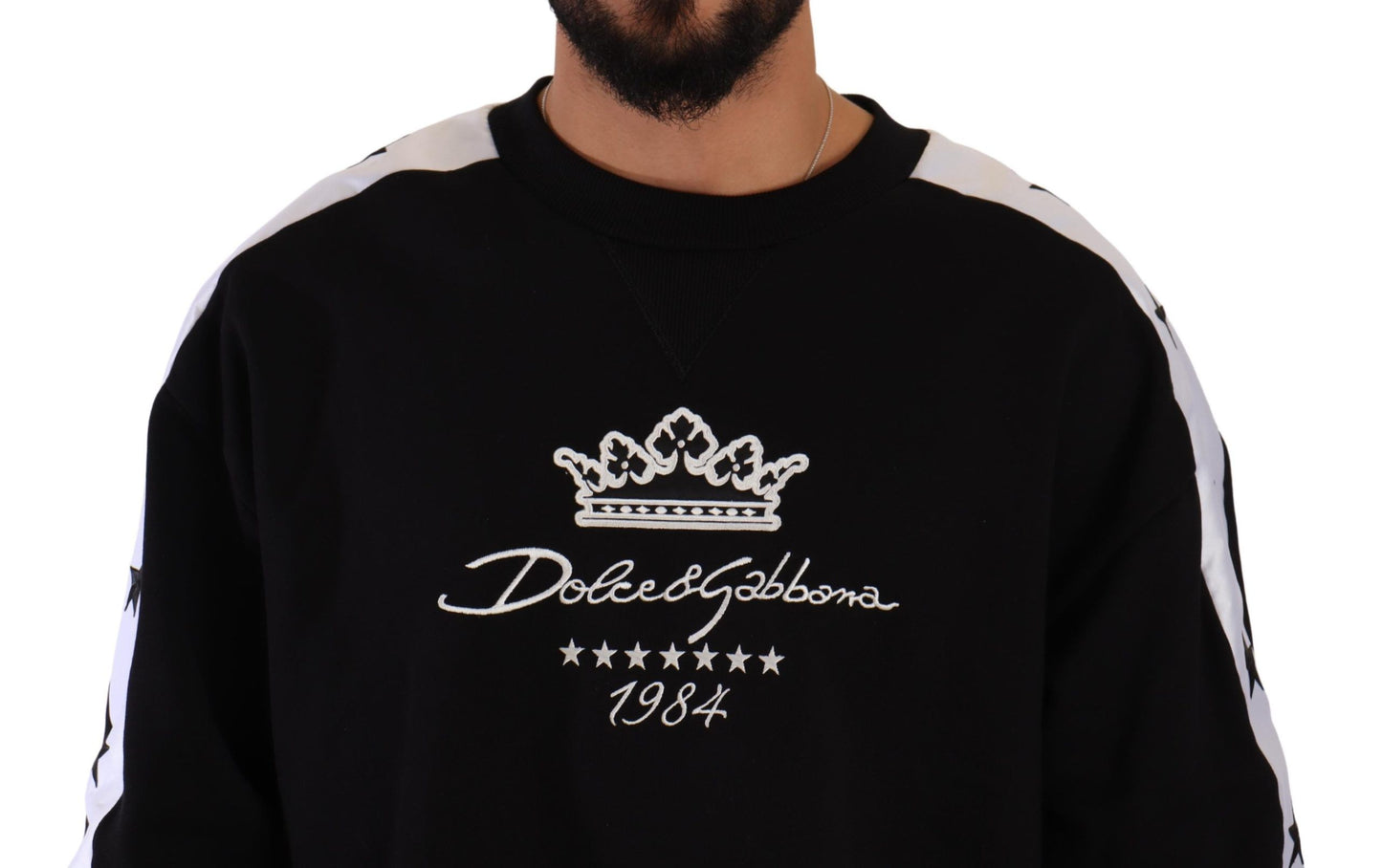 Dolce &amp; Gabbana Elegant Crown 1984 Crew Neck -neulepusero