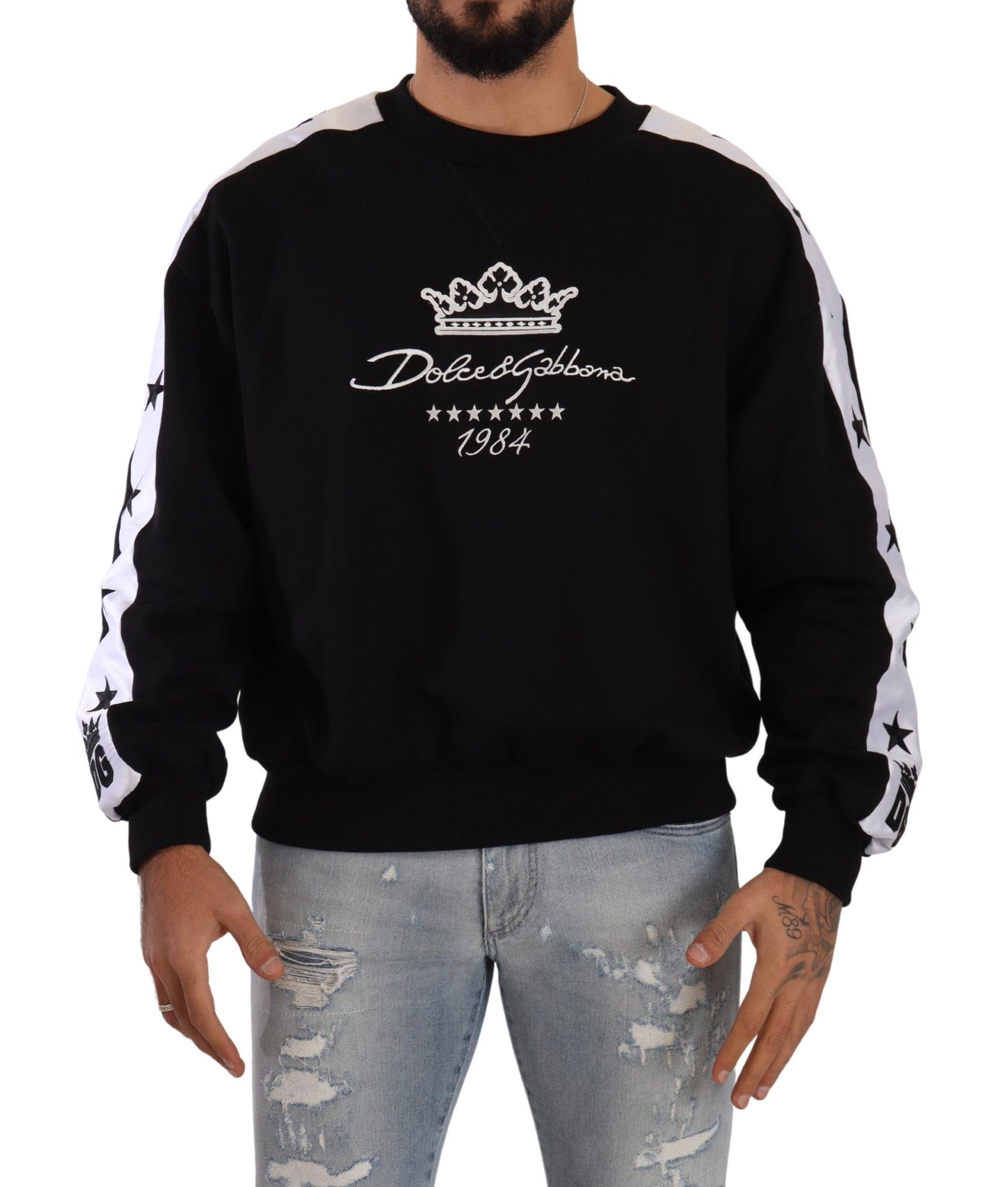 Dolce &amp; Gabbana Elegant Crown 1984 Crew Neck -neulepusero