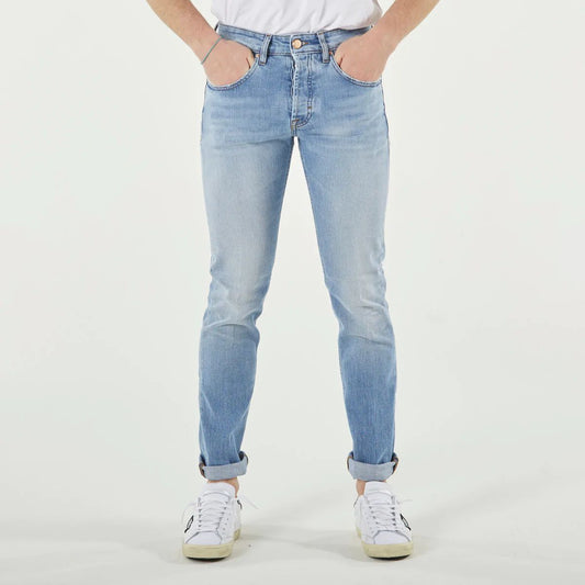 Don The Fuller Sky Blue Stretch Cotton Jeans - Slim Fit