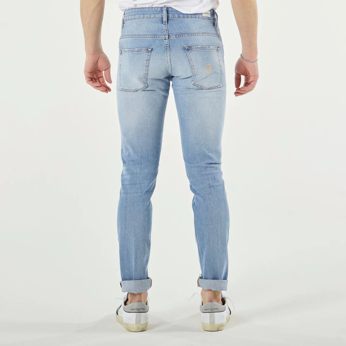 Don The Fuller Sky Blue Stretch Cotton Jeans - Slim Fit