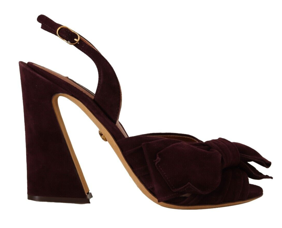 Dolce &amp; Gabbana Elegant Purple Suede Heels sandaalit