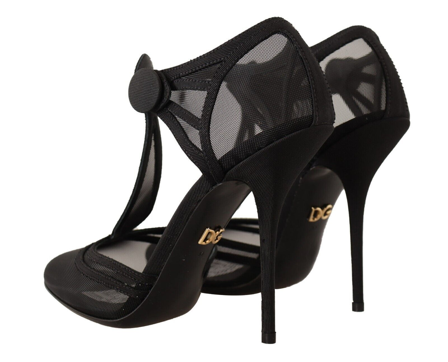 Dolce &amp; Gabbana Elegant Mesh T-Strap Stiletto -pumput