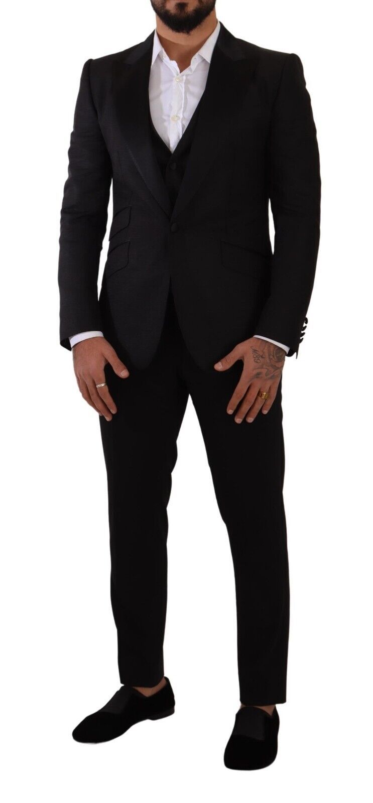 Dolce & Gabbana Sicilia Slim Fit Schwarz Anzug Ensemble