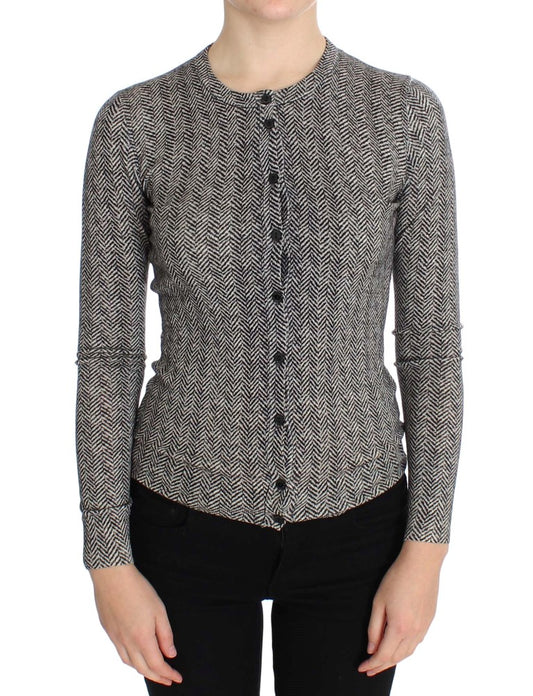 Dolce &amp; Gabbana Elegant cardigan in black and white wool