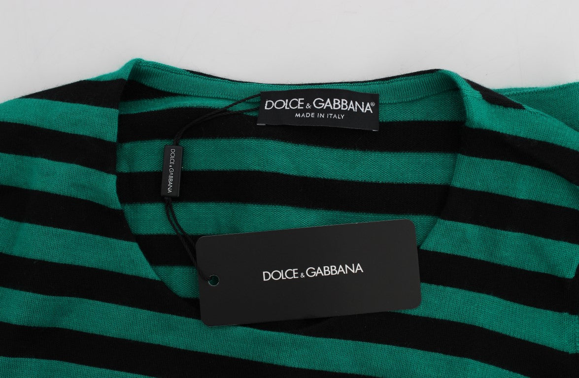 Dolce & Gabbana Eleganter gestreifter Pullover aus Kaschmir und Seide