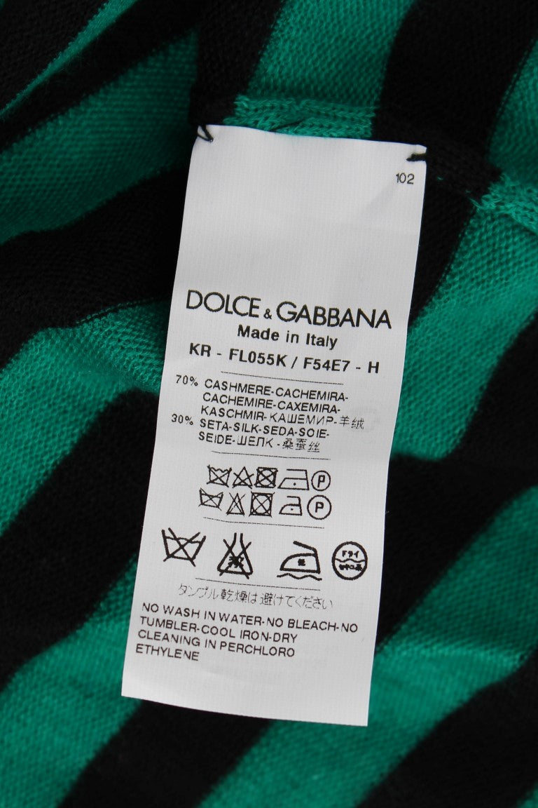 Dolce & Gabbana Eleganter gestreifter Pullover aus Kaschmir und Seide