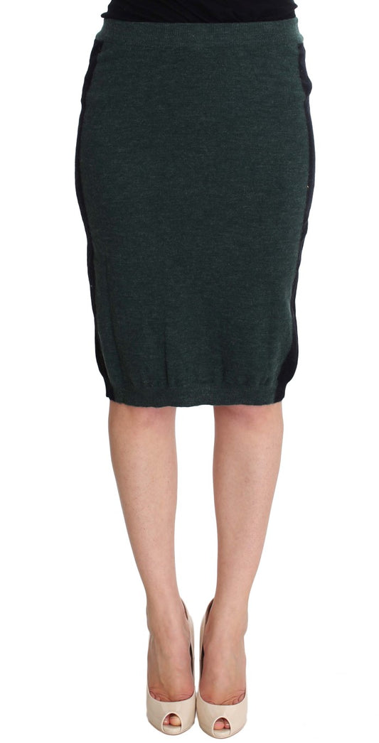 MILA SCHÖN Emerald green elegant pencil skirt made of a wool blend