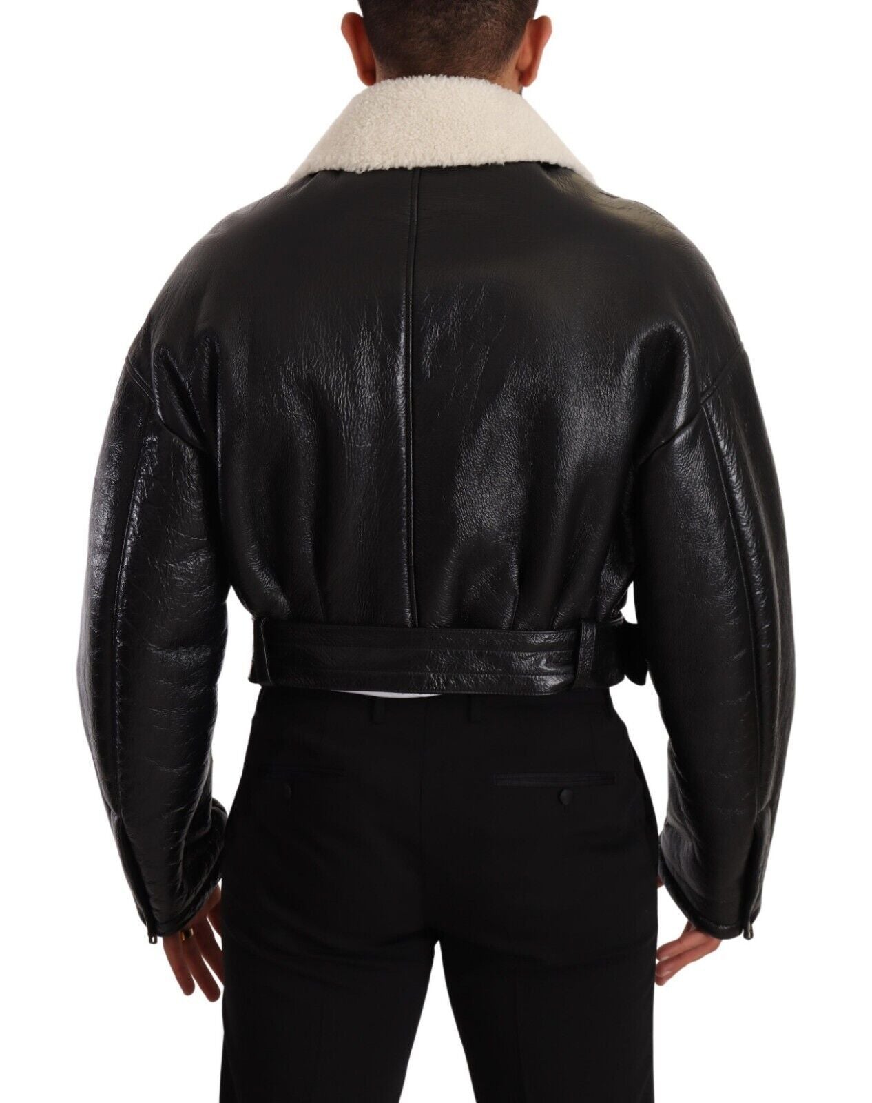 Dolce & Gabbana Elegante Bikerjacke aus Shearling