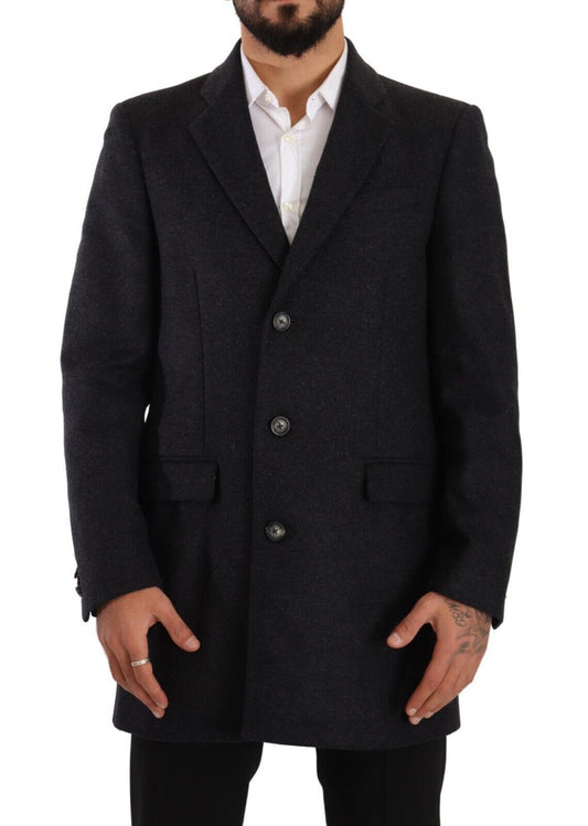 Dolce &amp; Gabbana Elegant dark grey wool coat