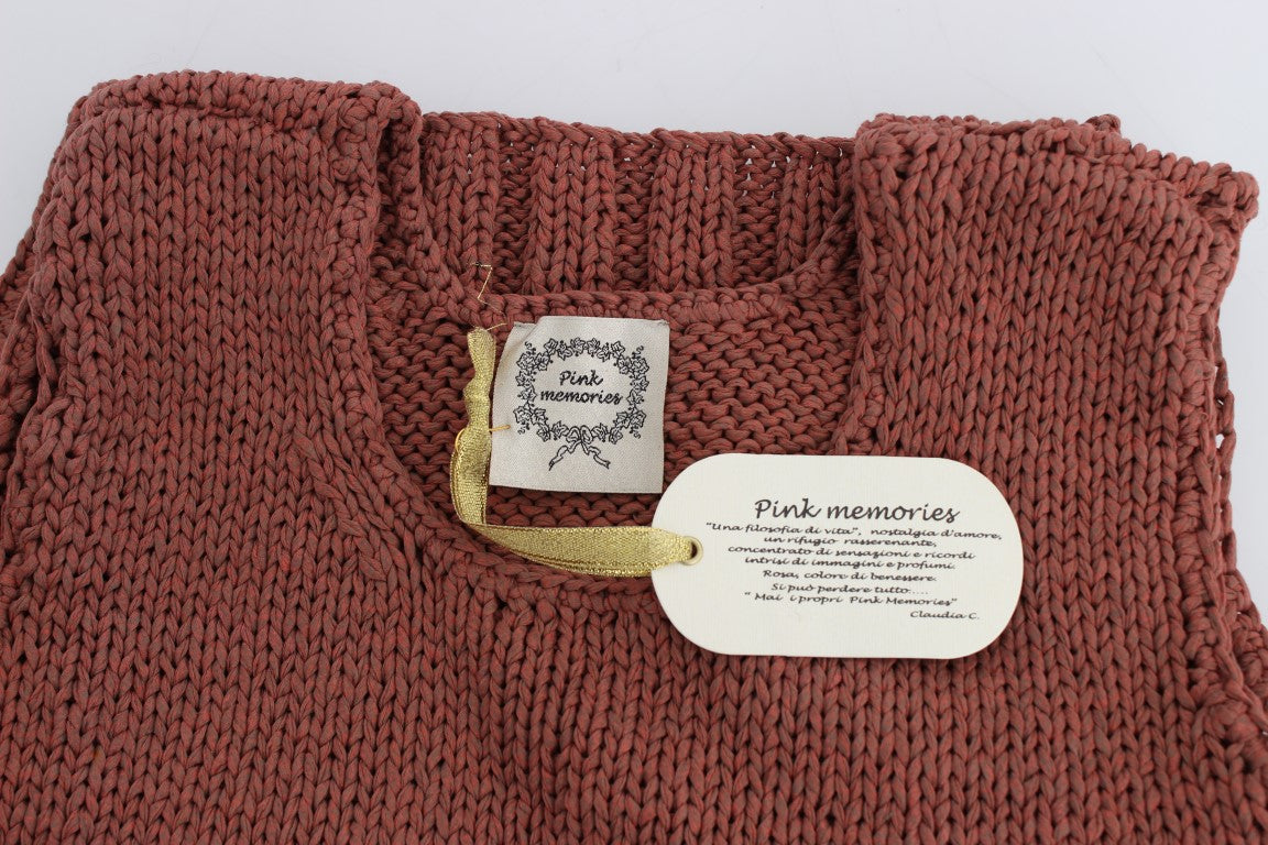 PINK MEMORIES Schicker roter ärmelloser Strickwesten-Pullover