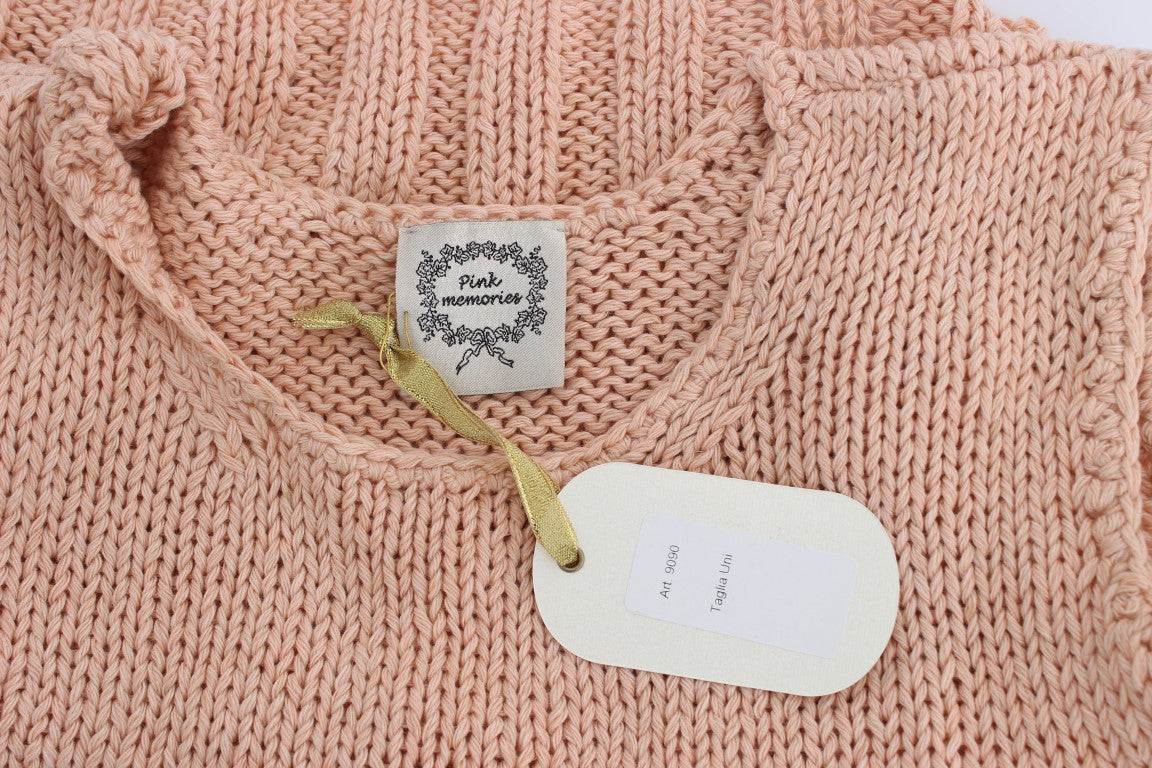 PINK MEMORIES Elegante rosa Strickweste ohne Ärmel Pullover