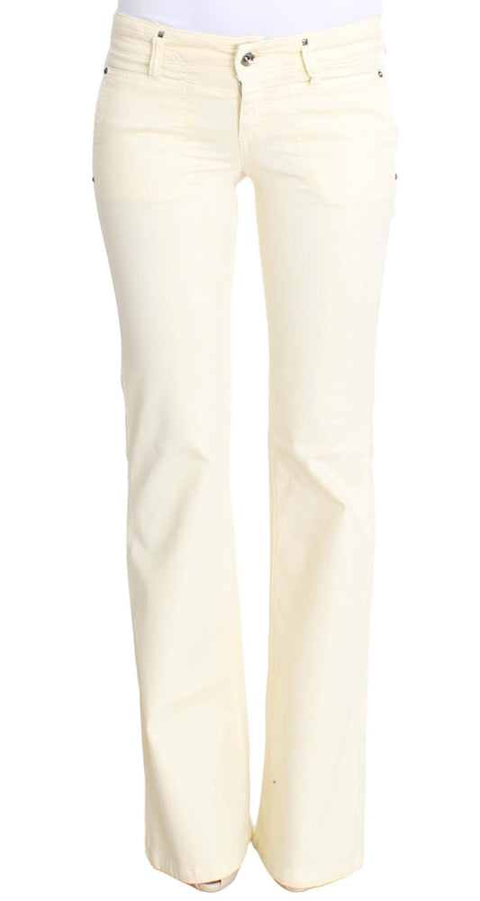 Costume National Schicke Off-White Flared Designer Jeans