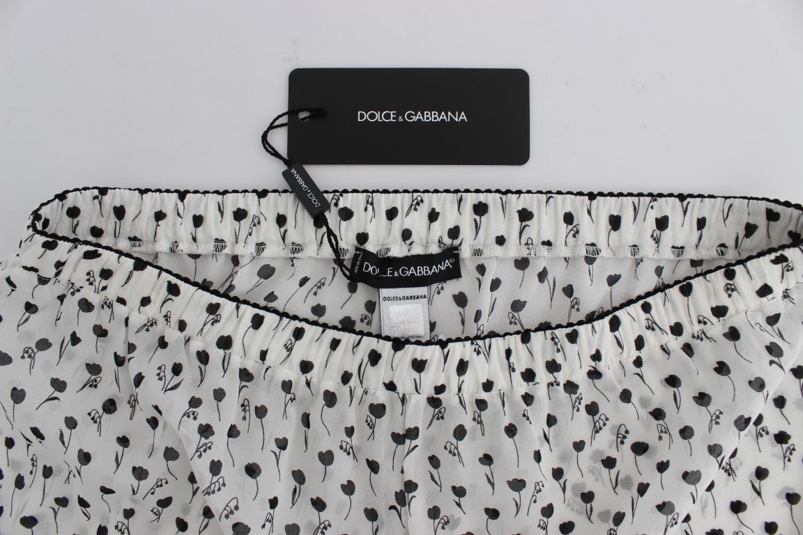 Dolce & Gabbana Elegante Schlafshorts aus Seidenspitze