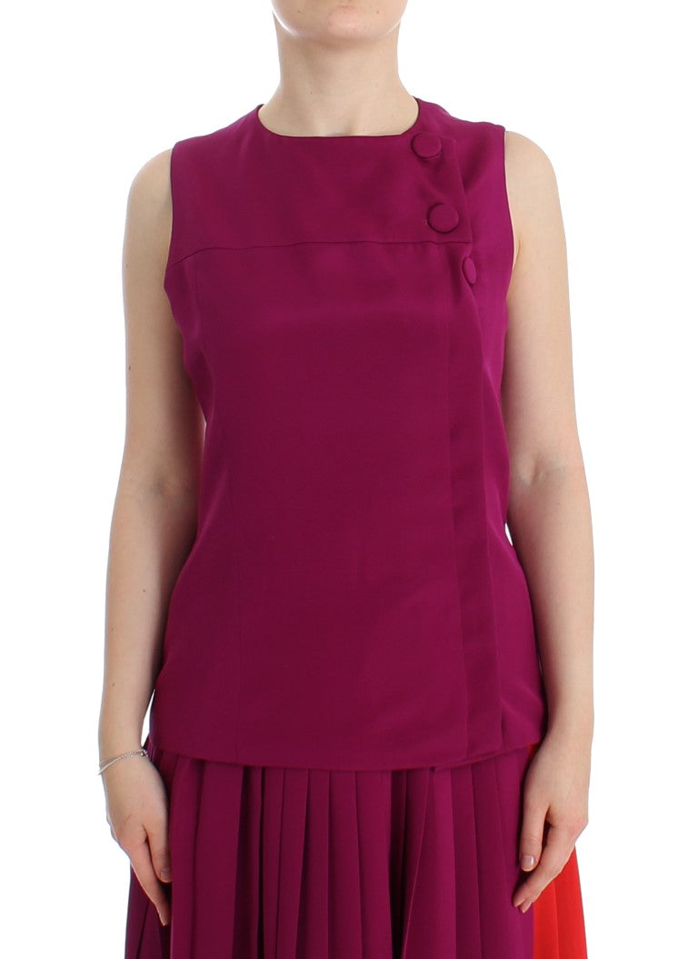 Barbara Casasola Stunning sleeveless silk blouse in purple