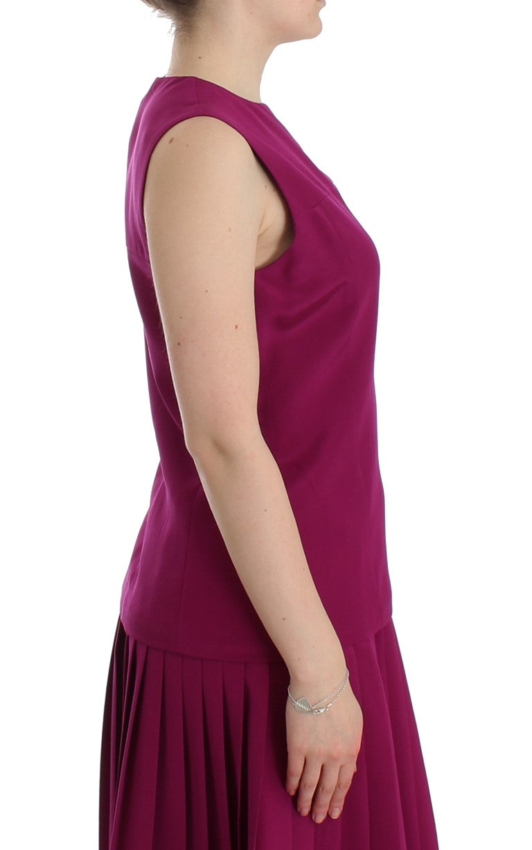 Barbara Casasola Stunning sleeveless silk blouse in purple