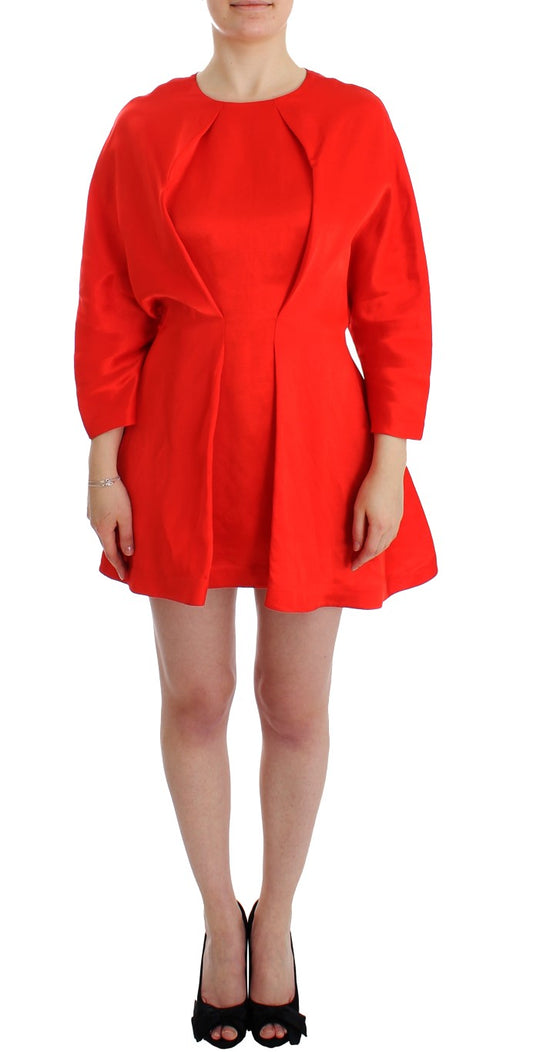 Fyodor Golan Strahlend rotes Kleid aus Leinenmischung von Artisan