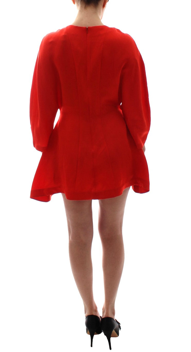 Fyodor Golan Strahlend rotes Kleid aus Leinenmischung von Artisan