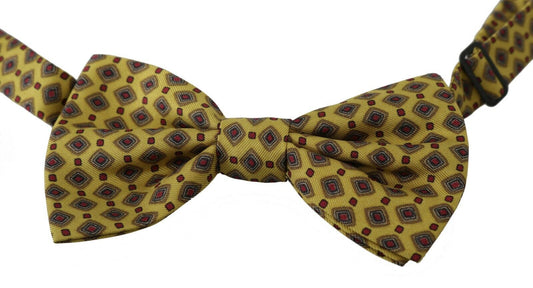 Dolce &amp; Gabbana Elegant Yellow Silk Bow Tie