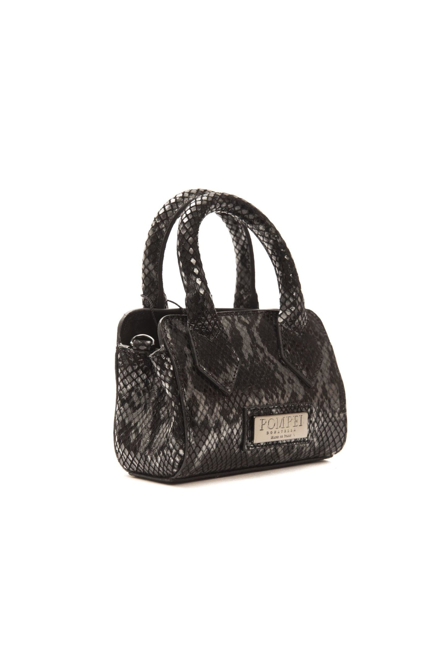 Pompei Donatella Schicke Mini-Tasche aus Leder mit Python-Print