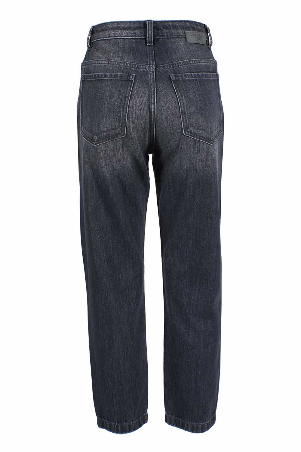 Yes Zee Schwarze High-Waisted Jeans aus Baumwolle für Frauen