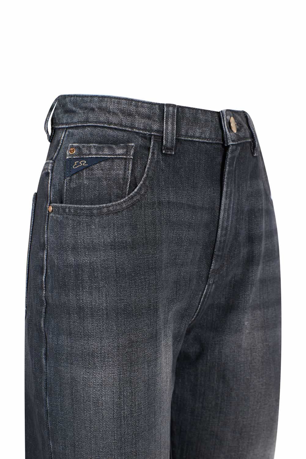 Yes Zee Schwarze High-Waisted Jeans aus Baumwolle für Frauen