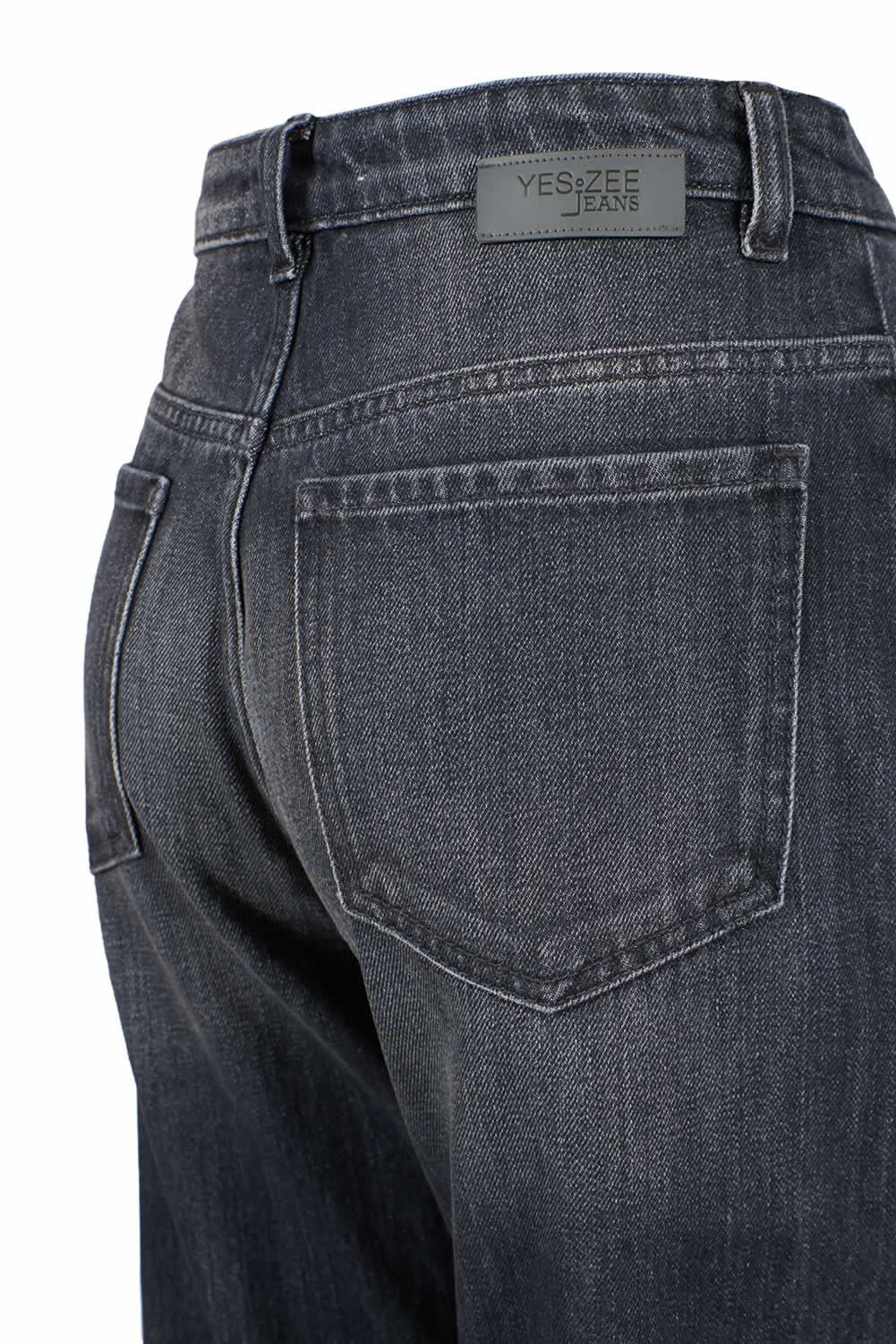 Yes Zee Schwarze High-Waisted Jeans aus Baumwolle für Frauen