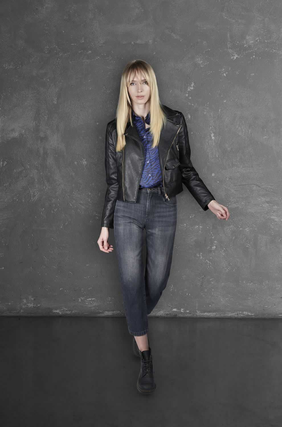 Yes Zee Schwarze High-Waisted Jeans aus Baumwolle für Frauen