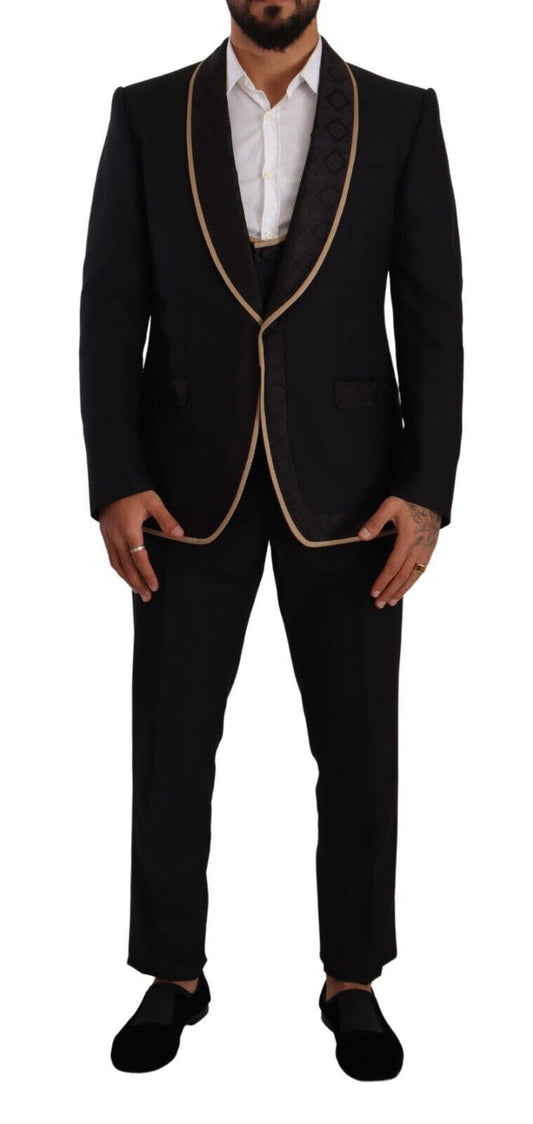 Dolce &amp; Gabbana Elegant 3-piece suit in black silk blend