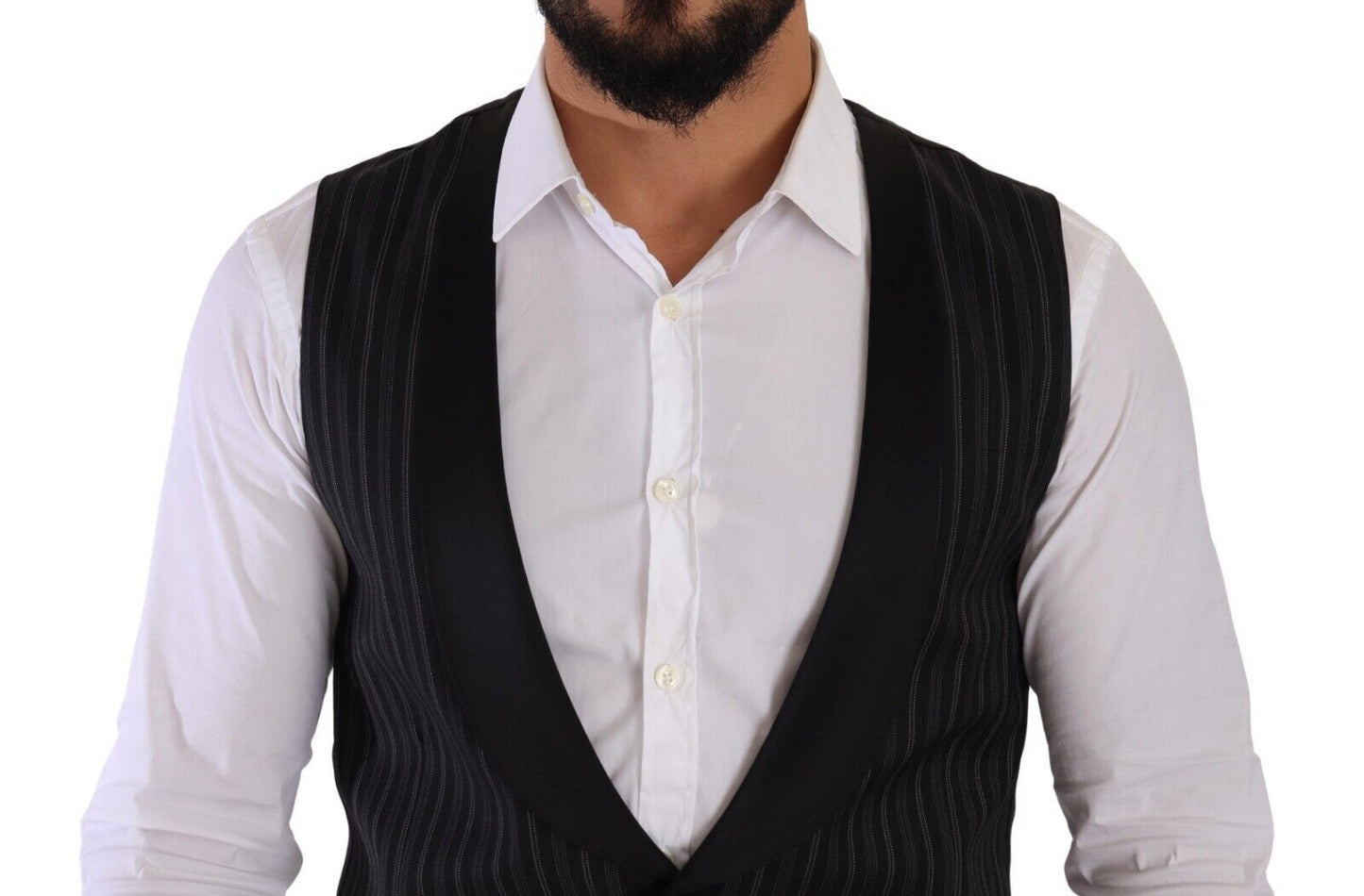 Dolce &amp; Gabbana Elegant striped vest for formal occasions