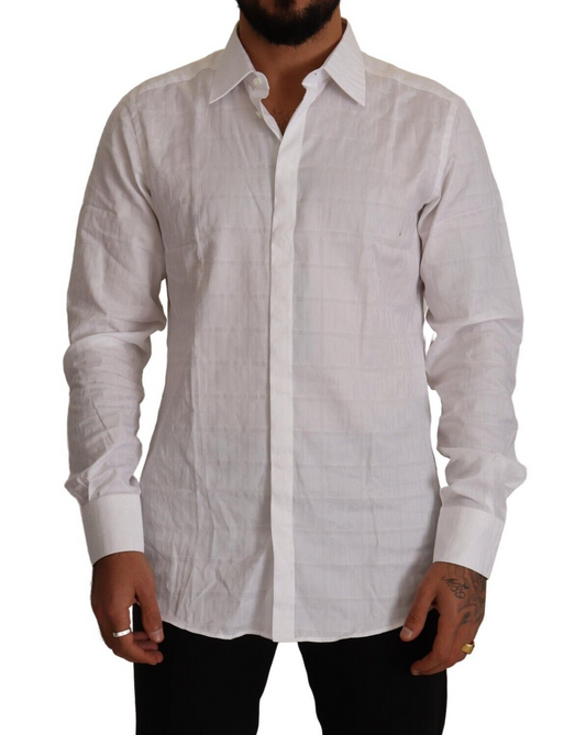 Dolce &amp; Gabbana Elegant White Cotton Shirt - Slim Fit