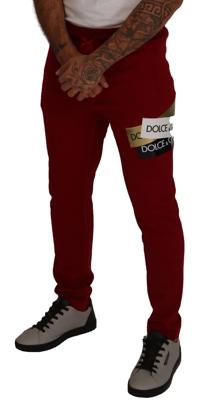 Dolce & Gabbana Elegante rote Jogginghose mit Kordelzug-Verschluss