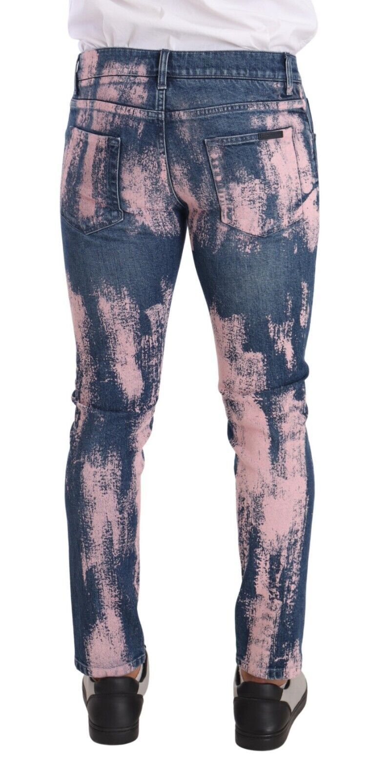 Dolce & Gabbana Elegante Skinny Slim Fit Denim Jeans in Tie Dye