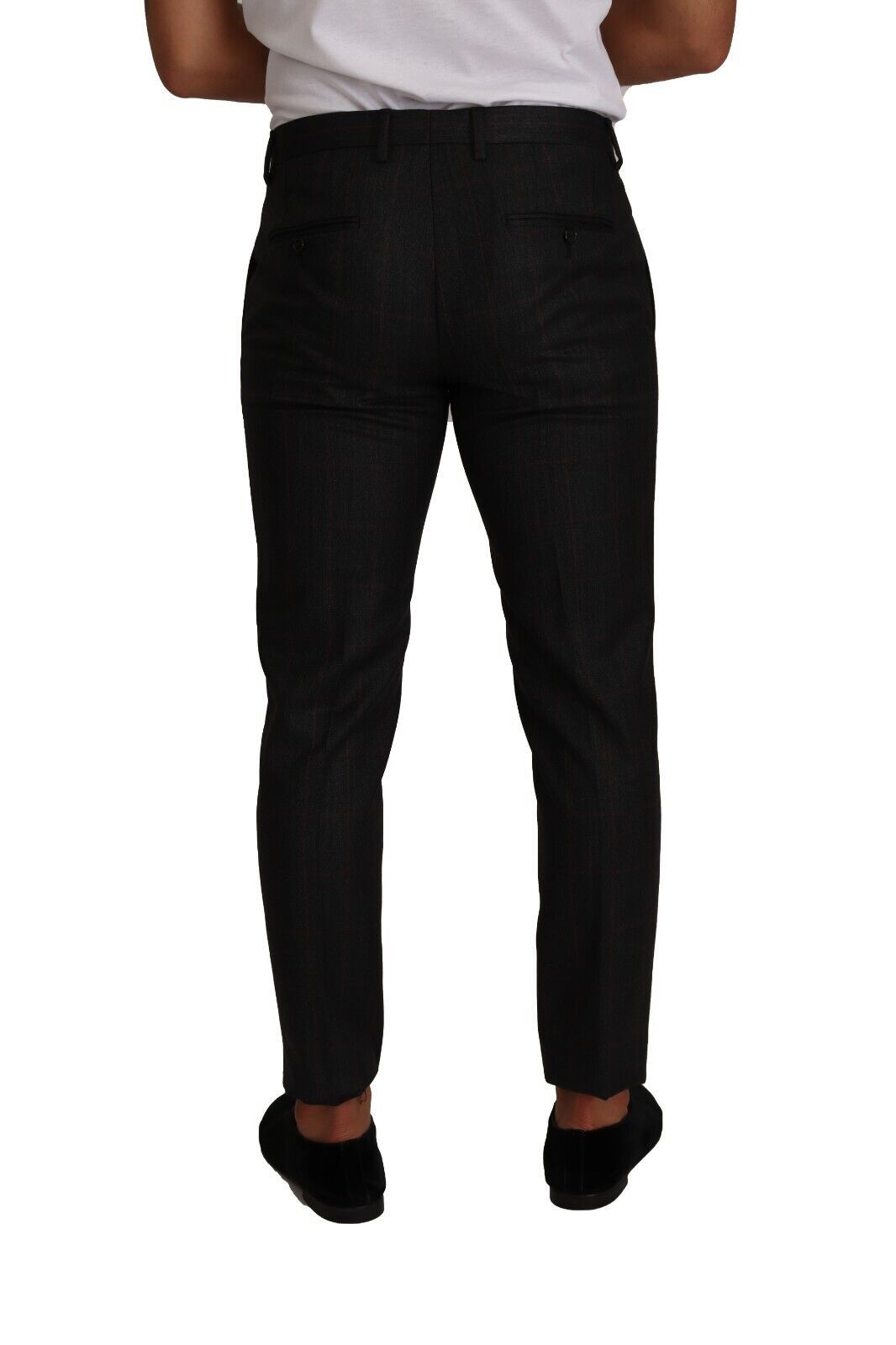 Dolce &amp; Gabbana Elegant grey checked slim fit trousers