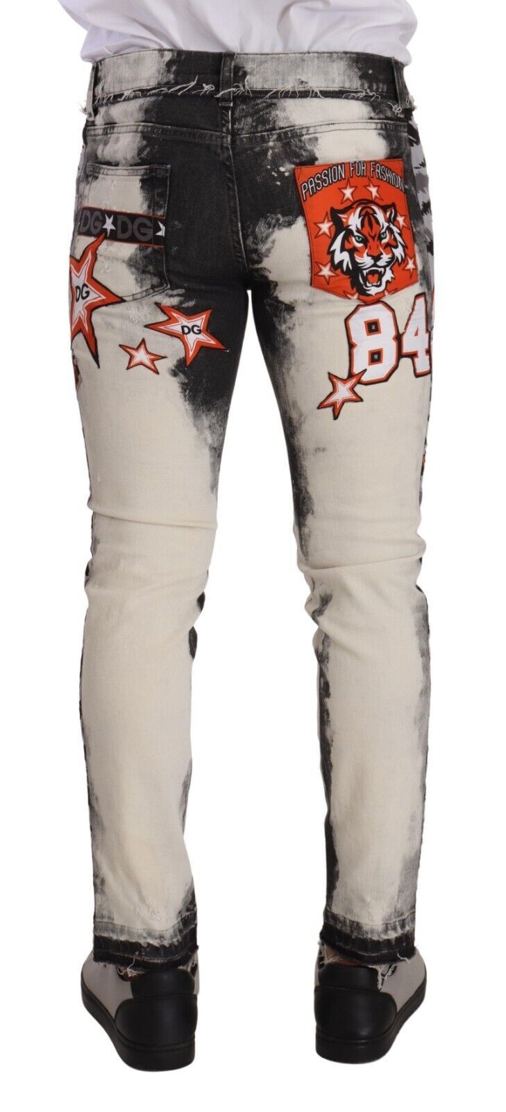 Dolce &amp; Gabbana Chic Slim Fit Denim Jeans with Star Motif