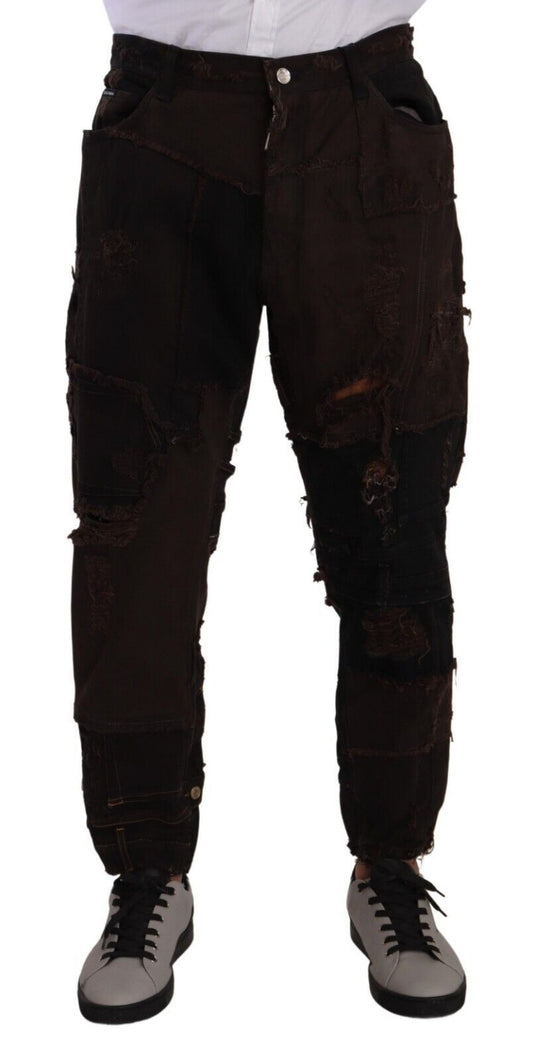 Dolce & Gabbana Elegante Distressed Patchwork Denim Jeans