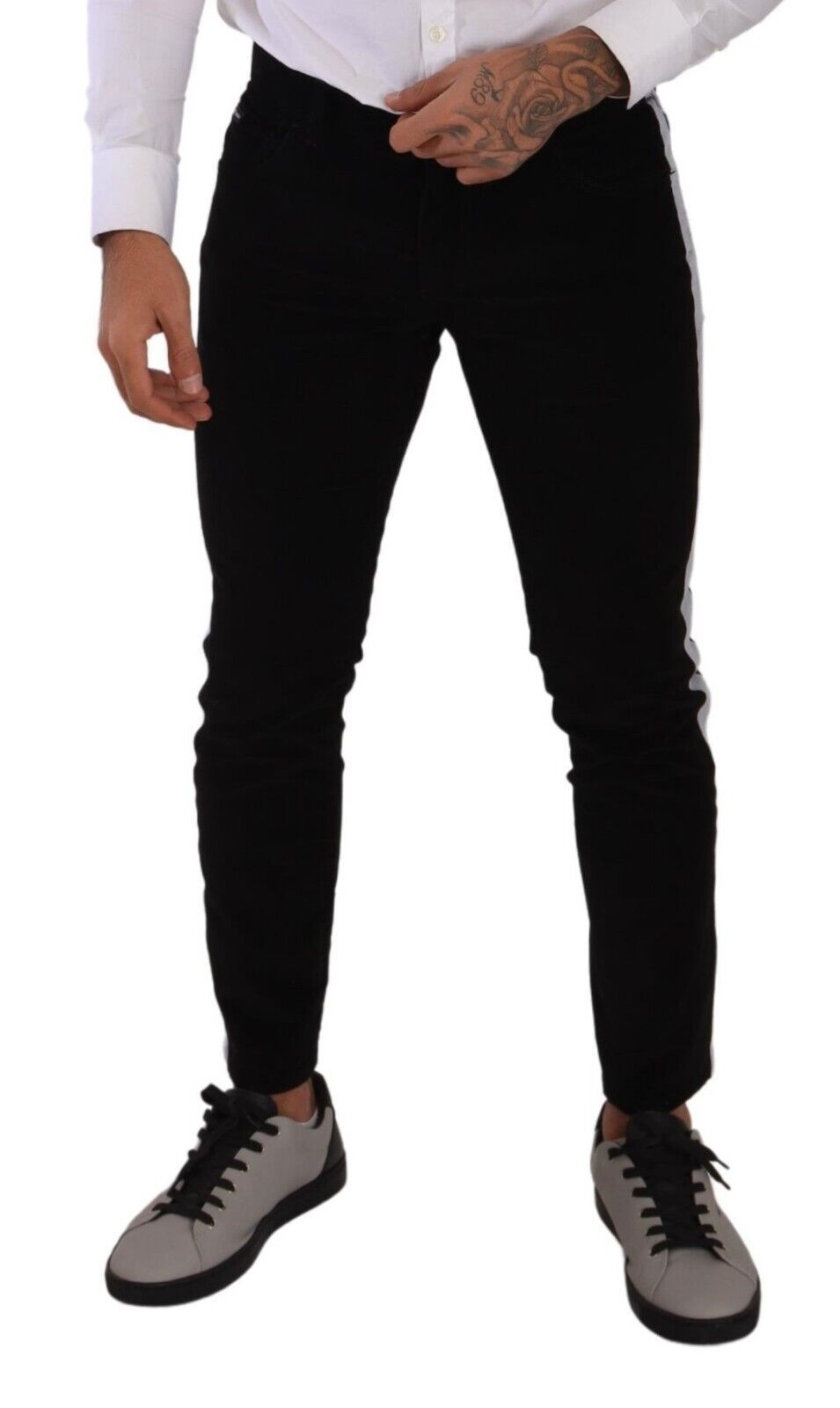 Dolce &amp; Gabbana Elegant black slim-fit jeans made of cotton