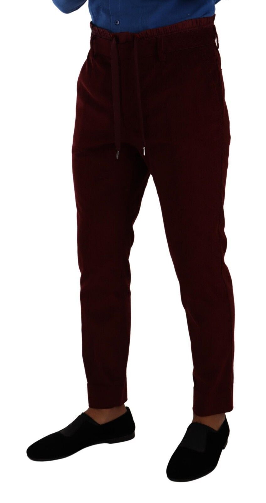 Dolce &amp; Gabbana Elegant burgundy velvet dress pants