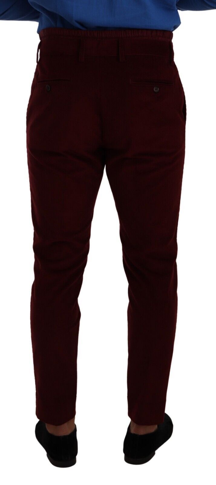 Dolce &amp; Gabbana Elegant burgundy velvet dress pants