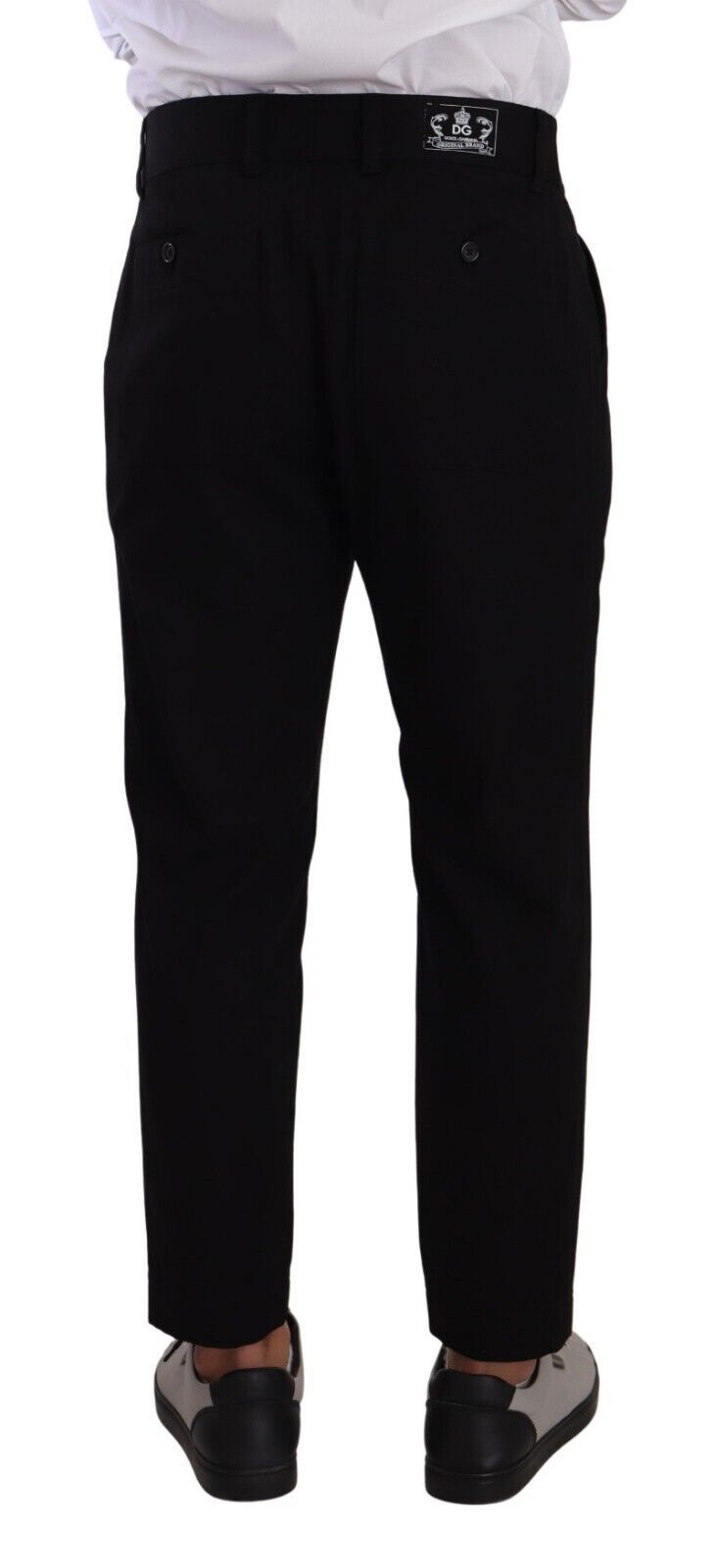 Dolce & Gabbana Elegante konisch zulaufende Chinos aus schwarzer Baumwolle