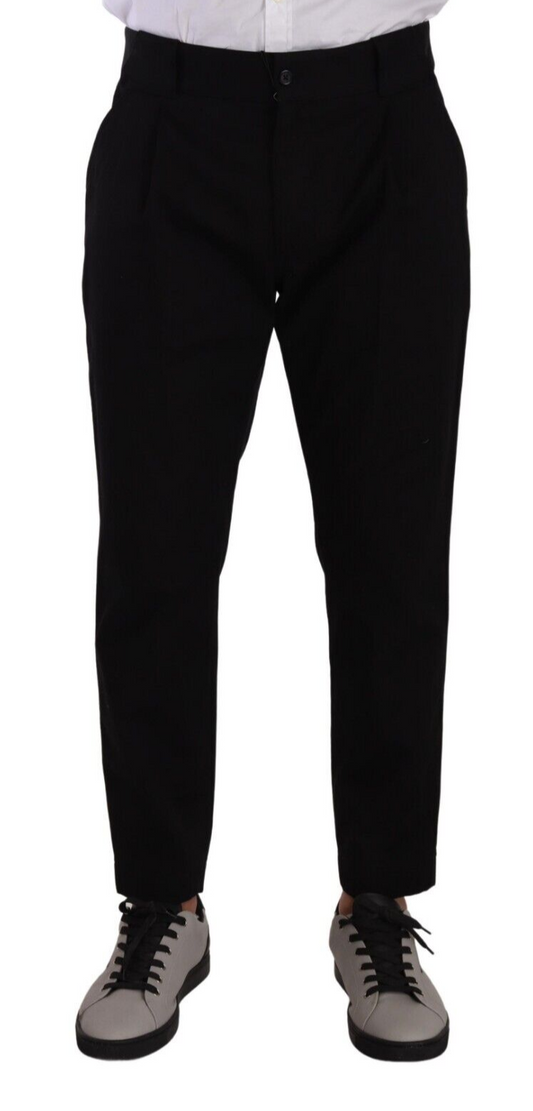 Dolce &amp; Gabbana Elegant tapered chinos in black cotton