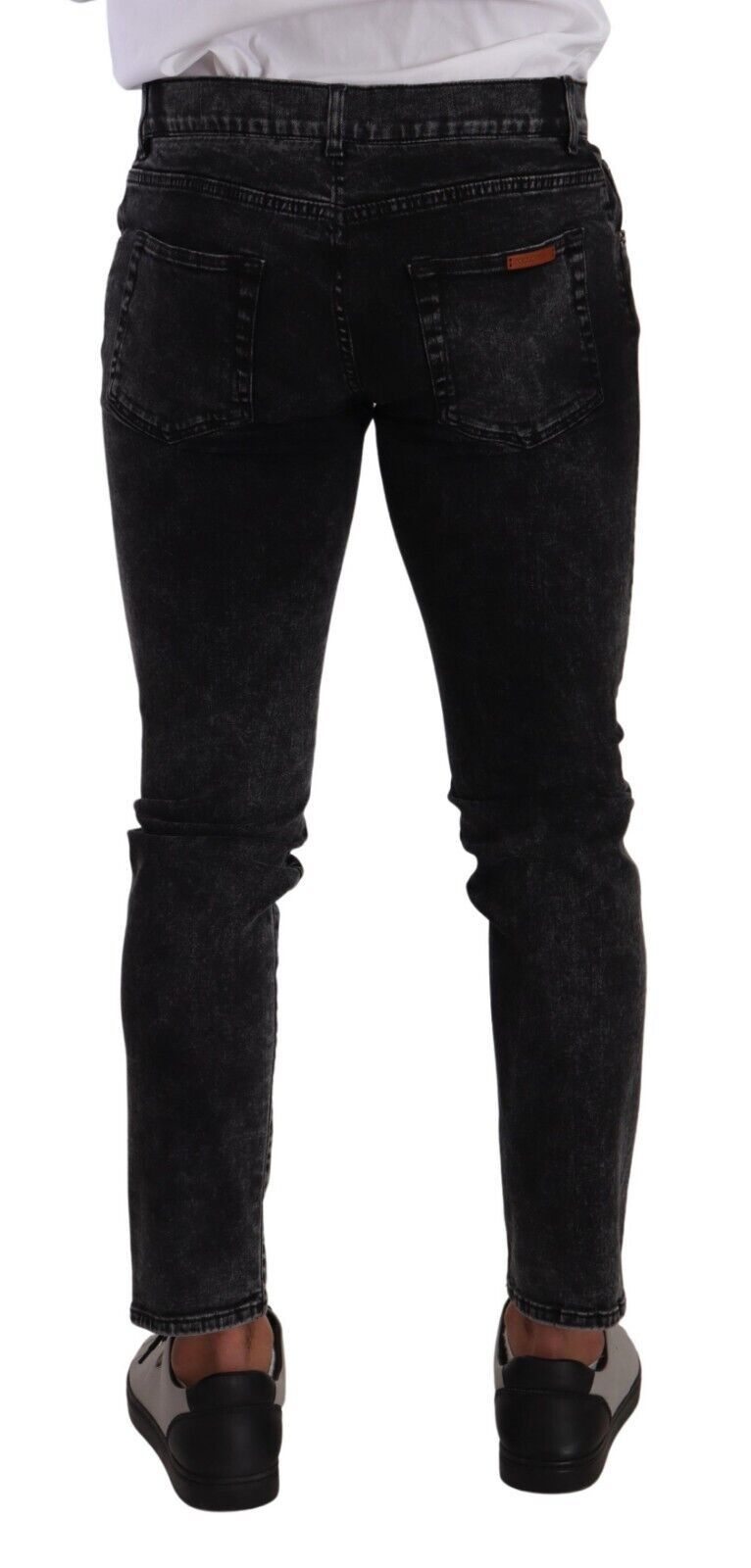 Dolce &amp; Gabbana slim fit designer jeans in black-grey