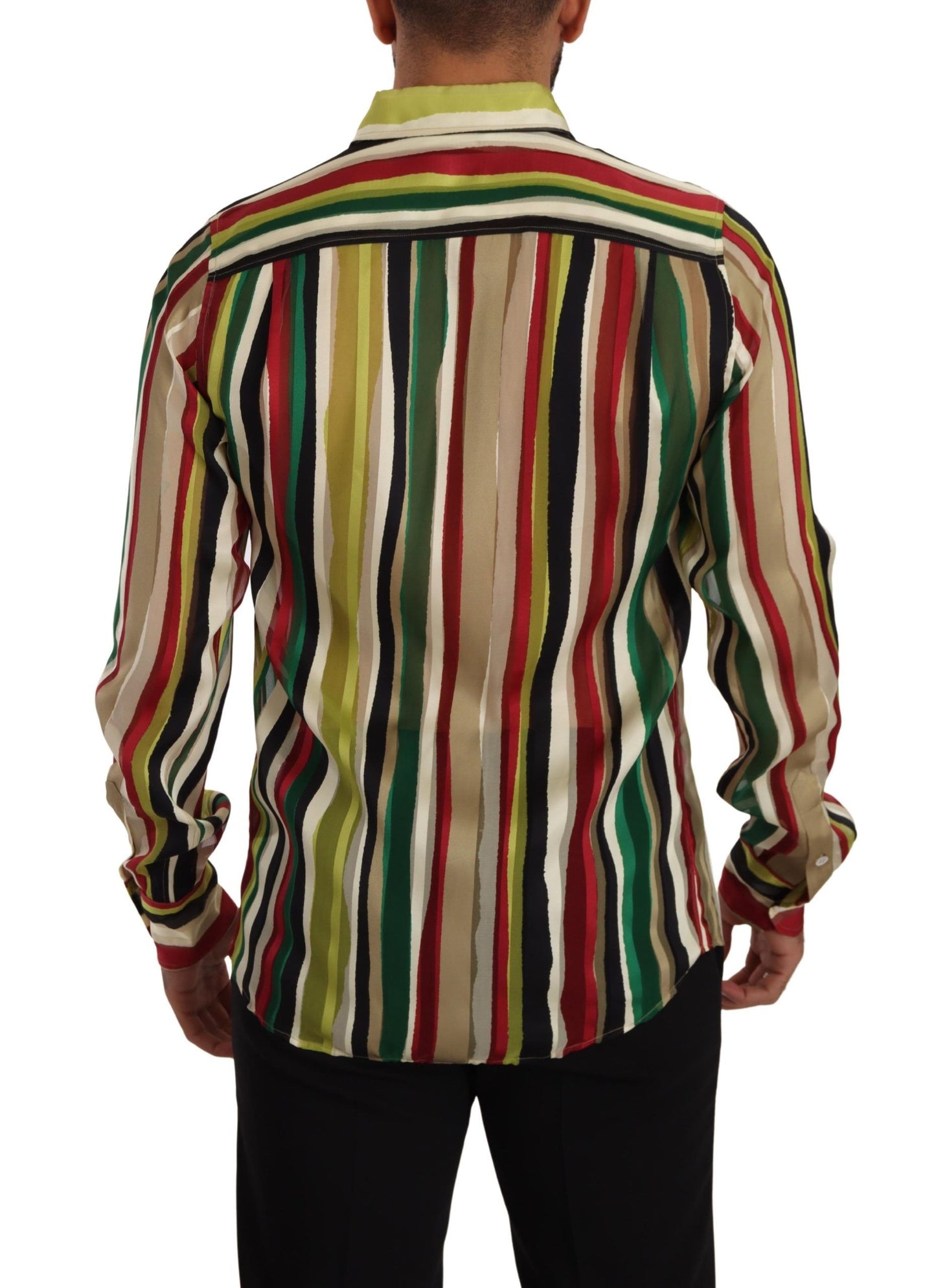 Dolce &amp; Gabbana Elegant multi-coloured striped silk blend shirt