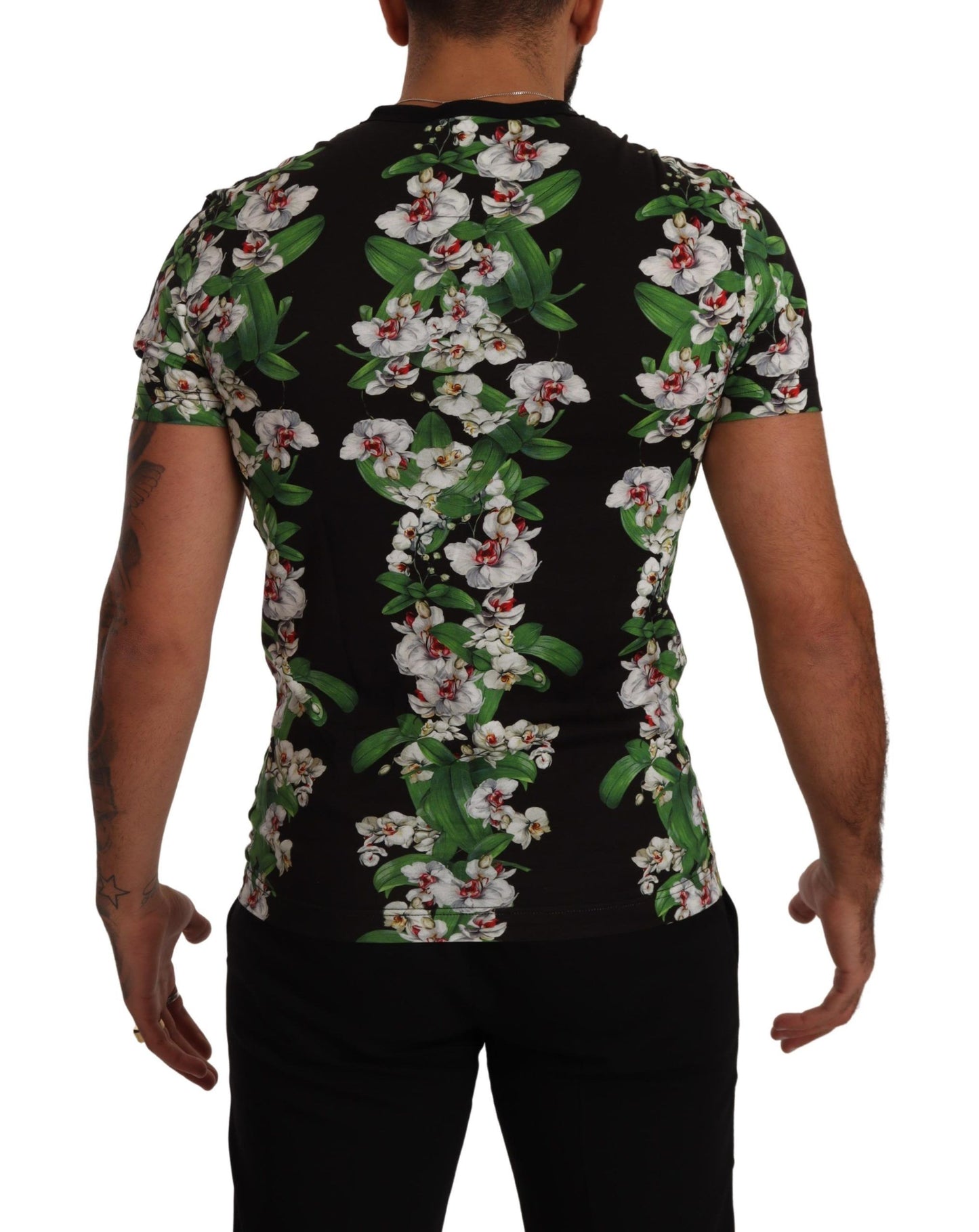 Dolce & Gabbana Elegantes Floral Crewneck Tee für Männer