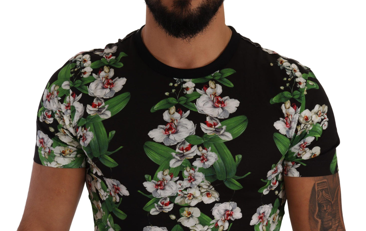 Dolce & Gabbana Elegantes Floral Crewneck Tee für Männer