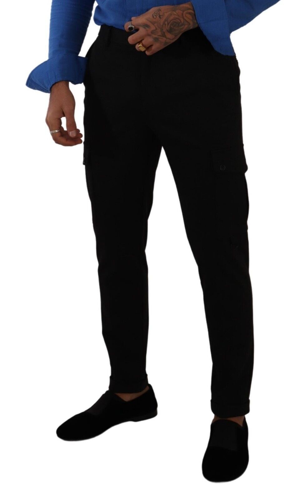 Dolce & Gabbana Elegante Schwarze Slim Fit Cargohose