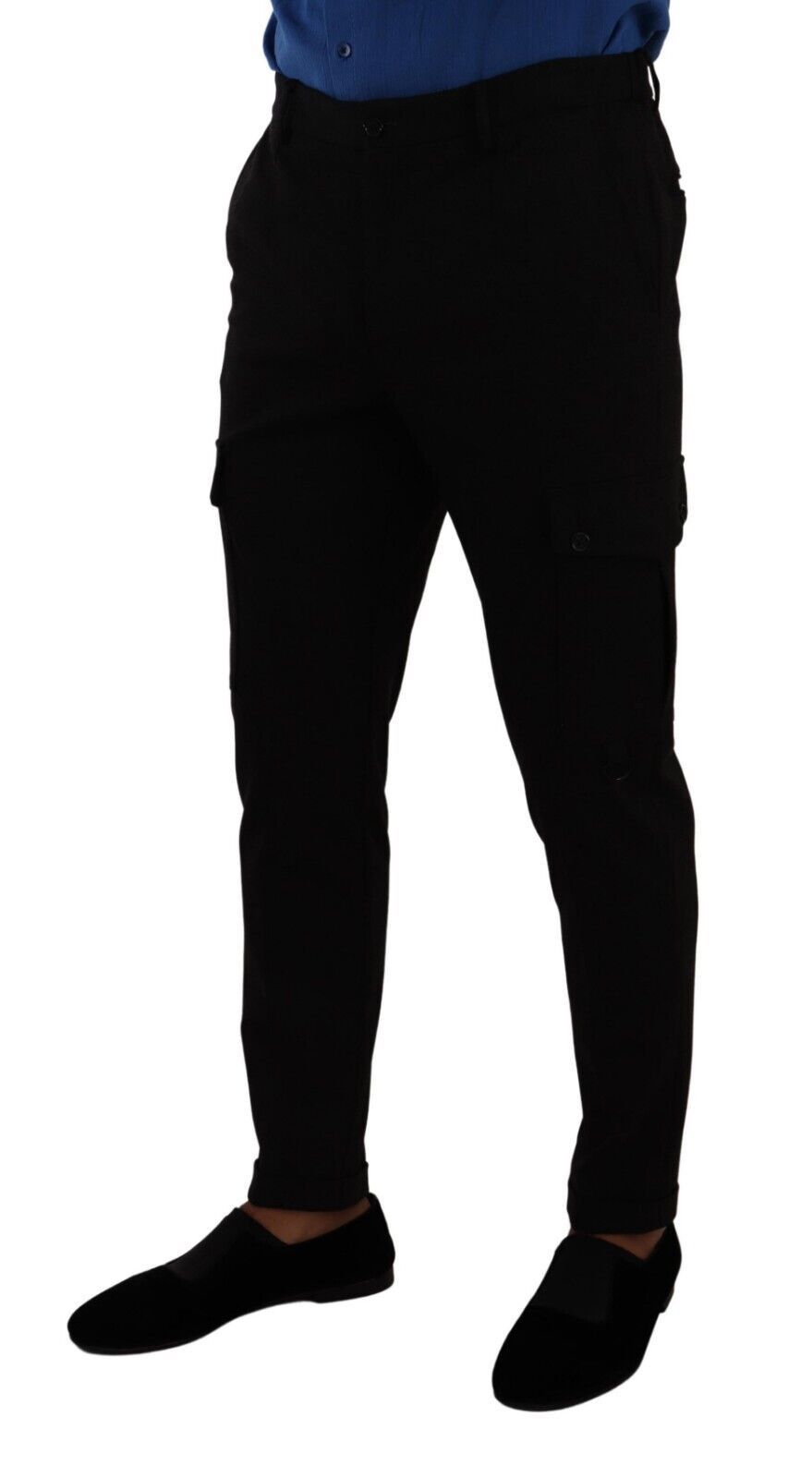 Dolce & Gabbana Elegante Schwarze Slim Fit Cargohose