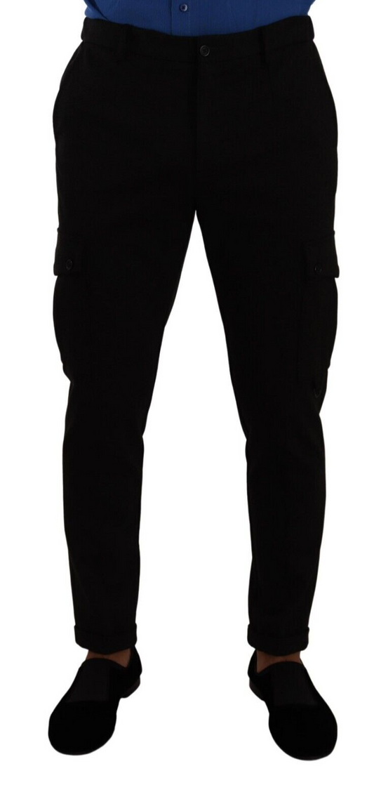 Dolce & Gabbana Elegante Schwarze Slim Fit Cargohose