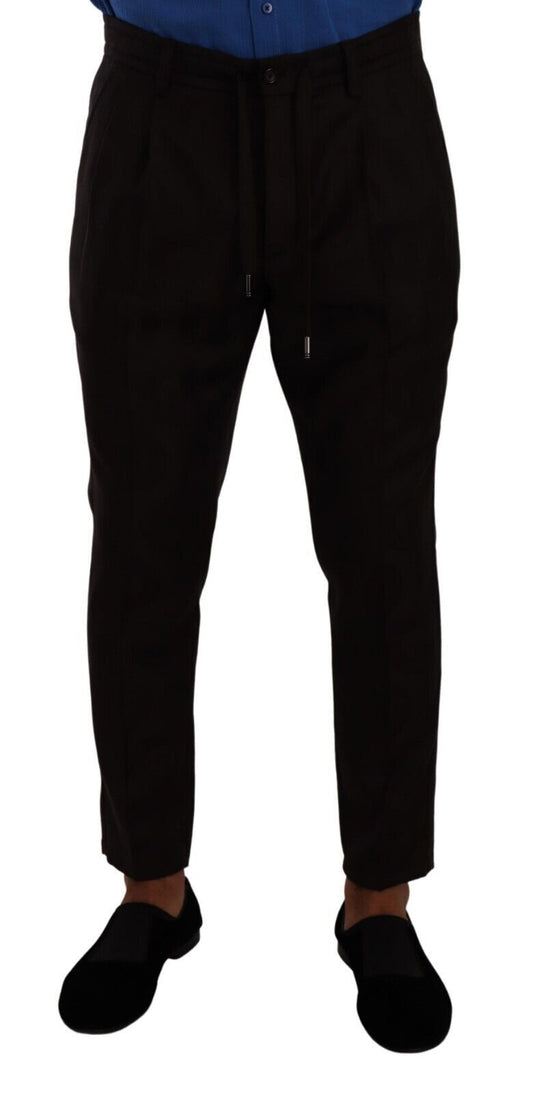 Dolce & Gabbana Elegante burgunderfarbene Woll-Jogger-Hose