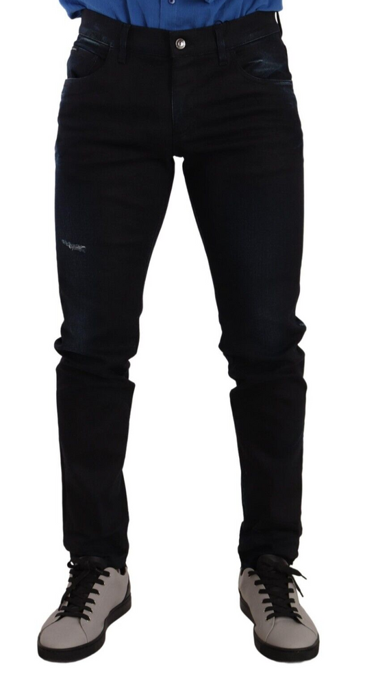 Dolce &amp; Gabbana Elegant Slim Fit Skinny Jeans in Dark Blue